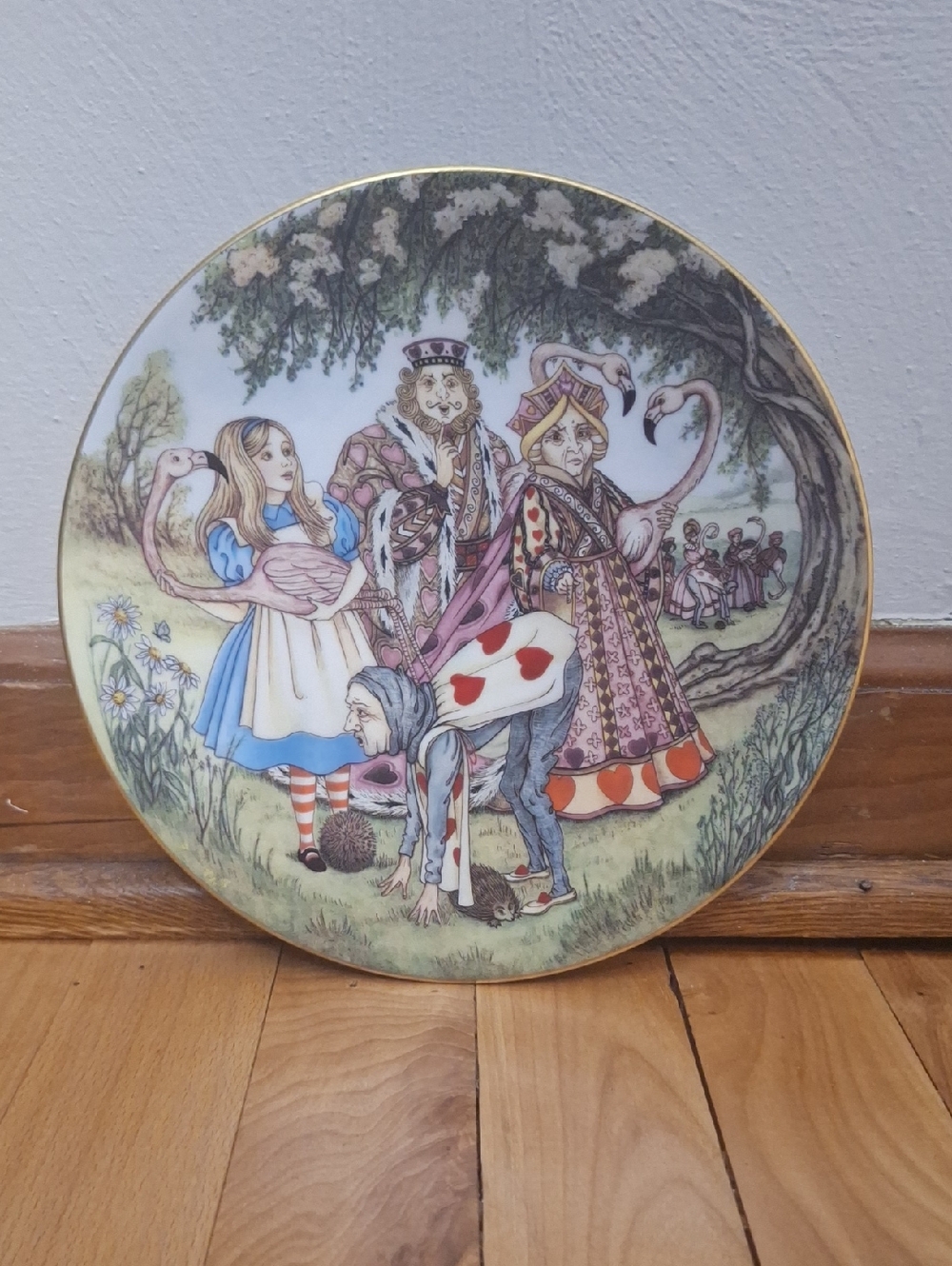 Alice in Wonderland Decorative Plate with Pastel Illustration